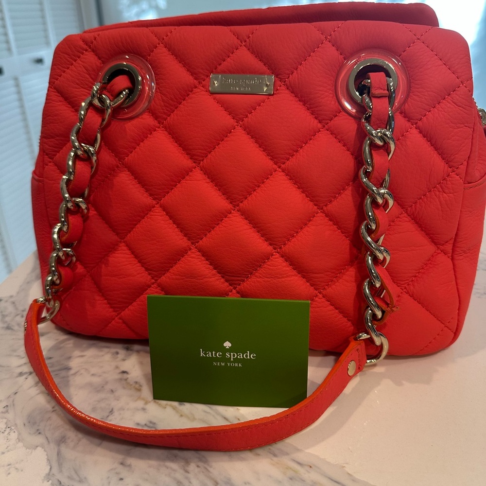 Kate Spade Gold-Coast Elizabeth Flo Coral Shoulder Bag